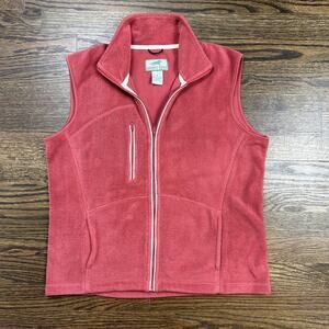 Horny Toad Vest Womens Medium Pink Fleece Full Zip Stand Collar Pockets Outdoor